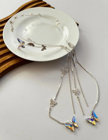 تل سیلور برند زایا با آویز پروانه /تل پروانه جاودان برند زایا