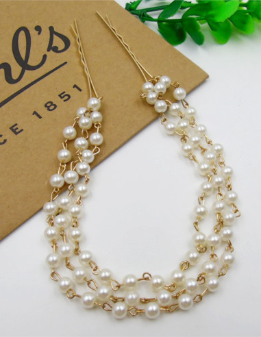 ریسه شینیون سه ردیف مرواریدی