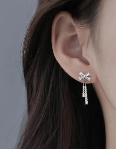 گوشواره پاپیون آویزدار