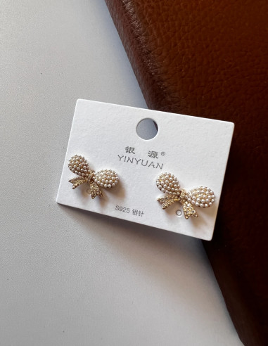 گوشواره پاپیون مرواریدی