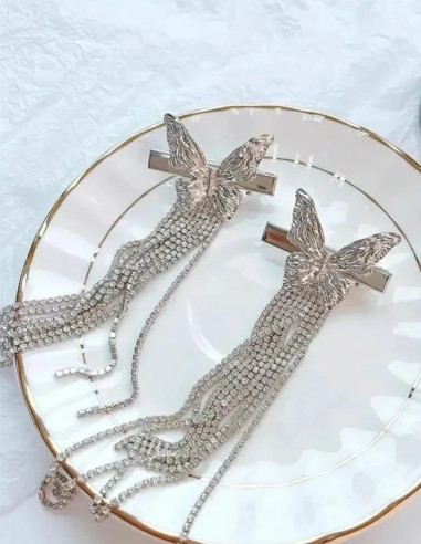 سنجاق پروانه نقره ای آویزدار