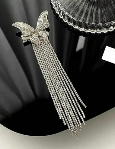سنجاق پروانه نقره ای آویزدار