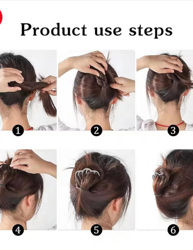 شانه شینیون فلزی مشکی ساده