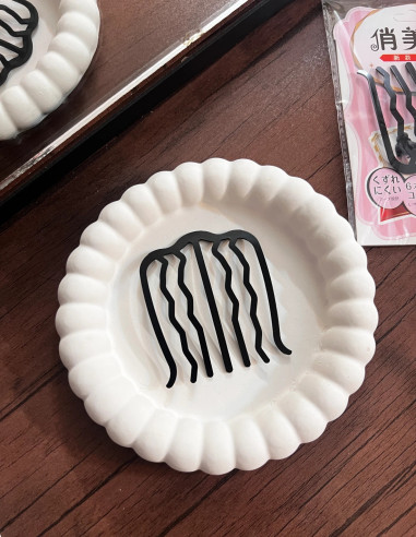 شانه شینیون فلزی مشکی ساده