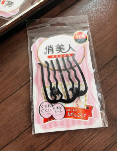 شانه شینیون فلزی مشکی ساده