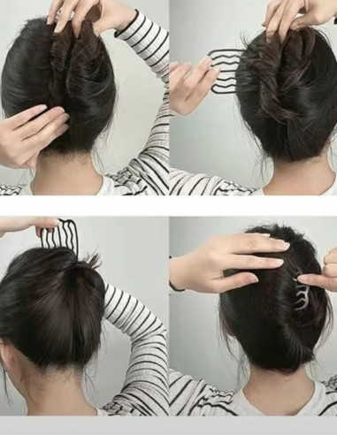 شانه شینیون فلزی مشکی ساده