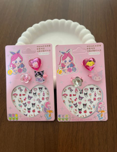 لنر و استیکر ناخن کرومی همراه با انگشتر