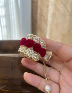 کلیپس دم اسبی رز قرمز مخملی