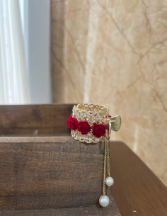 کلیپس دم اسبی رز قرمز مخملی 2