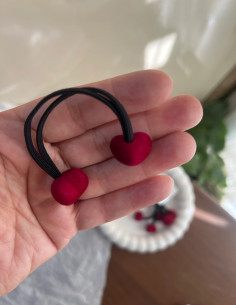 کشمو گره ای قلب مخمل قرمز 2