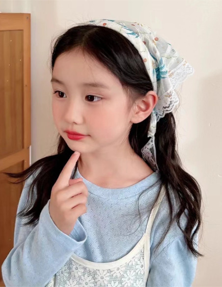 تل اسکارف حریر با دنباله تور