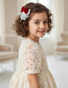 گیره فرانسوی پاپیون مخمل قرمز 2