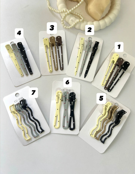 پ 3 تایی گیره مو انبری خالخالی