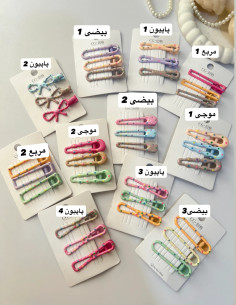 گیره مو انبری خالخالی پاستیلی پک 3 تایی 2