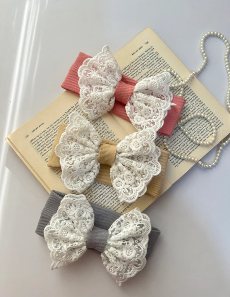 هدبند کبریتی نوزادی با پاپیون گیپور