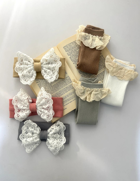 هدبند کبریتی نوزادی با پاپیون گیپور