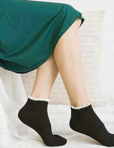 جوراب مچی لبه گیپور مشکی