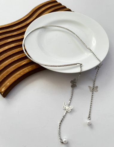 تل نگین دار با آویز پروانه