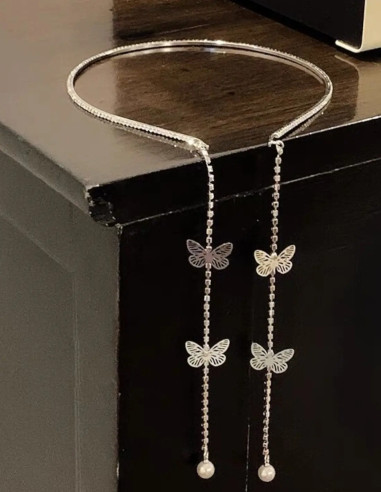 تل نگین دار با آویز پروانه