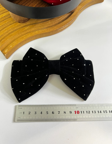 گیره پاپیون مخمل نگین کوب