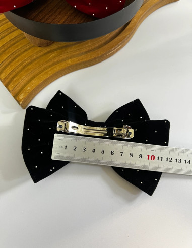 گیره پاپیون مخمل نگین کوب